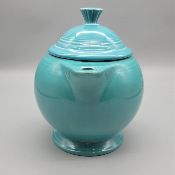 Vintage Fiesta Ware Homer Laughlin Large Turquoise Teapot - Picture 4 of 9